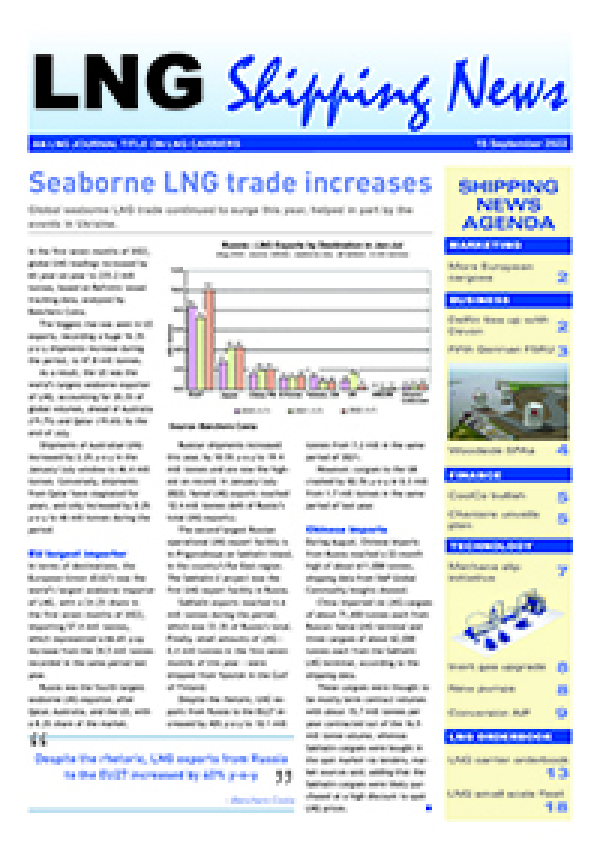LNG Shipping News - 15 Sep 2022