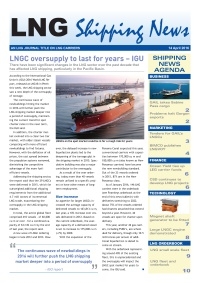 LNG Shipping News - 14 April 2016